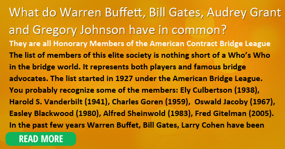Honorary Members of the American Contract Bridge League